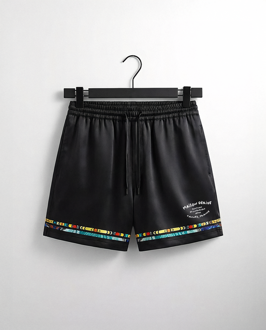 Noir ‘Azur’ Cotton Satin Shorts